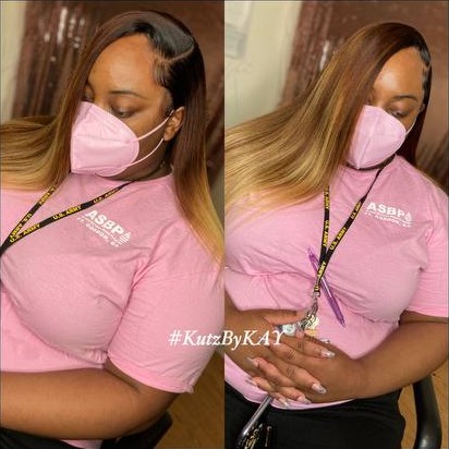 Closure quick weave in an ombré shade