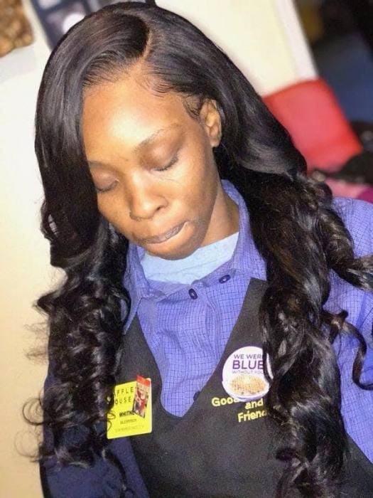 Lace frontal sew-in with long body-wave curls