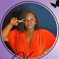 Kay holding her shears