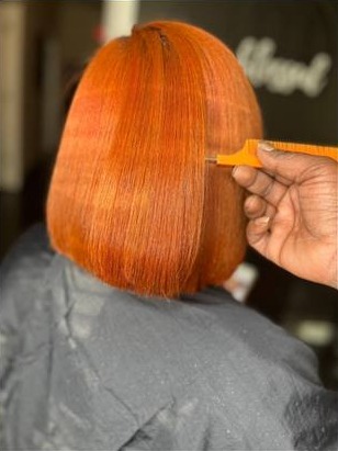 Copper silk-press bob